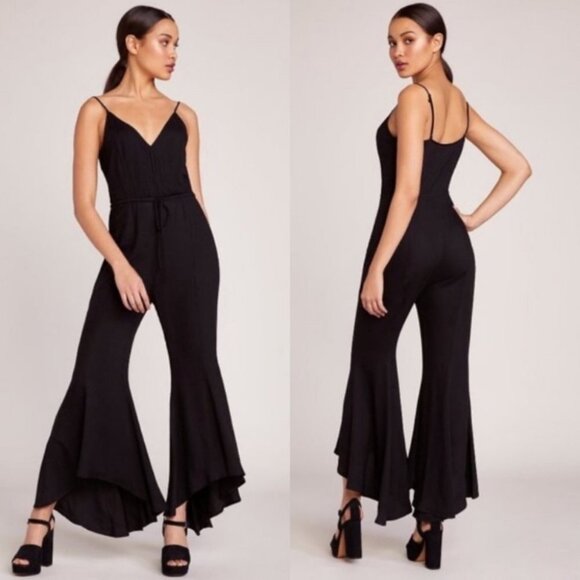 Jack BB Dakota Mic Drop Flutter Leg Jumpsuit Black New Tags Womens Size 2‎ NWT - Picture 2 of 12